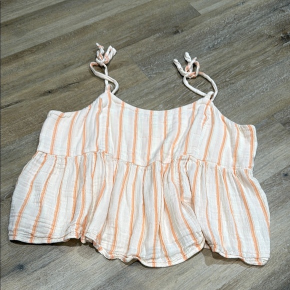 Old Navy Size XXL Orange Pink Smocked Tie Front Tank Top - Picture 4 of 10